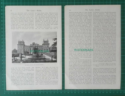 Duke & Duchess Of Marlborough Blenheim Palace Woodstock - c.1900 Article/ Print