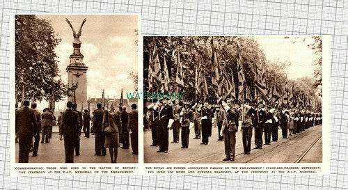 C2222) RAF Memorial The Embankment Royal Air Forces Association Parade 1948 Clip
