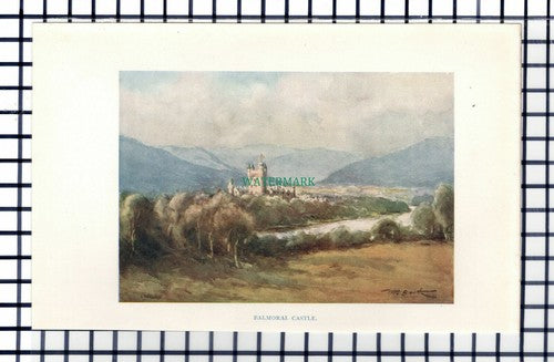 C6464) Balmoral Castle Scotland  c.1920s Small Print