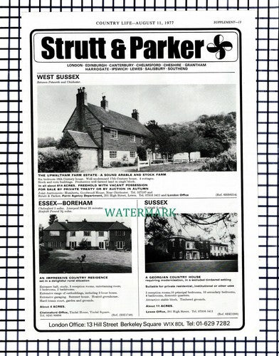 X1476) Upwaltham Farm Estate Chichester Boreham Essex Sale Advert - 1977 Cutting