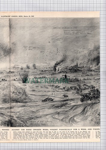 Wesel Battlefield Rhine Germany  World War Two - 1945 Pullout Print