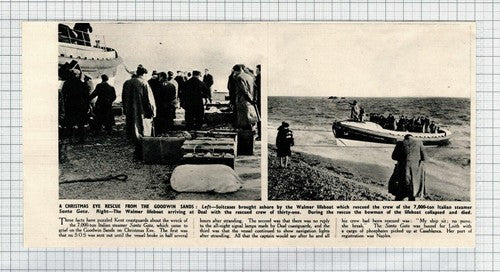 Santa Gata Ship Wreck  Goodwin Sands  Walmer Lifeboat -    1951 Clipping