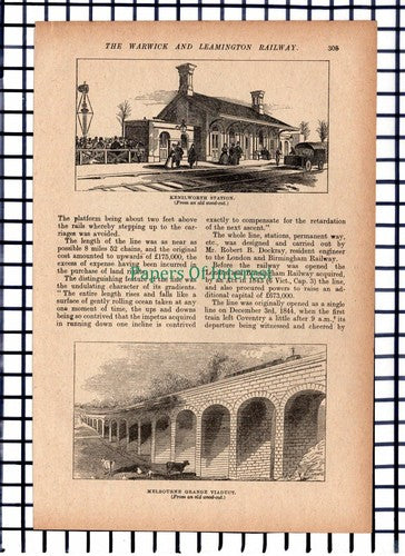 (6667) The Warwick & Leamington Railway  Kennilworth Station - 1917 Article