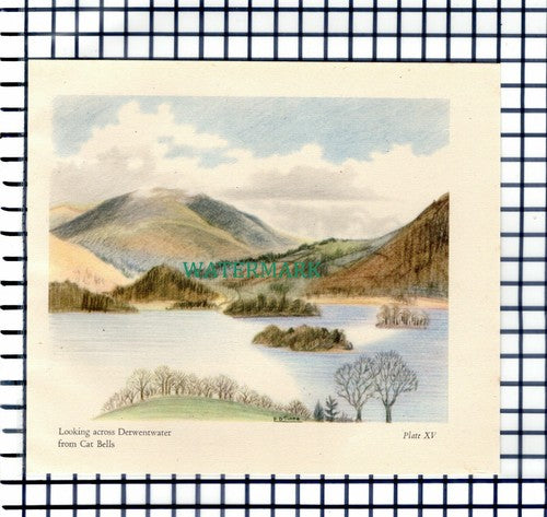 Derwentwater Cat Bells Lake District  -  1946 Cutting / Print