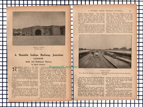(6642) Lucknow India Railway Station Oudh & Rohilkand Brian Bramill  -  1917