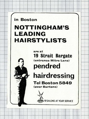 Pendred Hairdressing Boston Lincolnshire Small Advert - 1966 Cutting