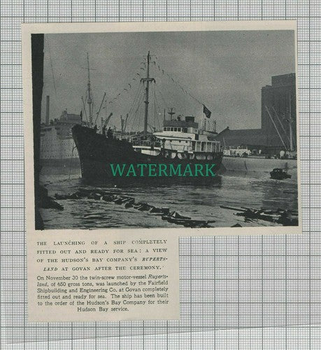 C2383) The RUPERTSLAND Ship Launched At Govan Hudson Bay Service - 1948 Clip