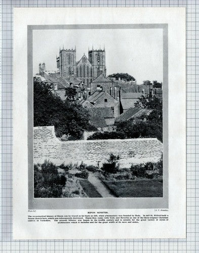 (5895) Ripon Minster  North Yorkshire  - c.1930s Book Print