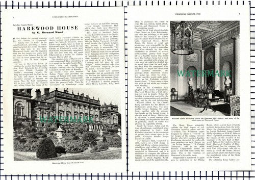 Harewood House Yorkshire - 1952 Article