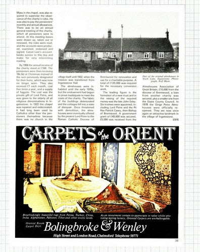 (5978) The Ingatestone Almshouses Essex  - c.1983 Article