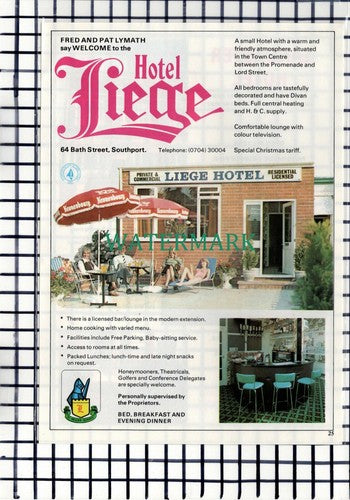 C6963) Hotel Liege Southport Lymath / Lancaster Hotel Austin Davies -1979 Advert