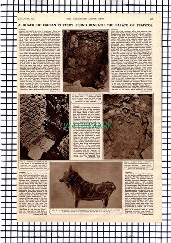 Doro Levi The Palace Of Phaistos Crete Minoan Treasures  - 1952 Article / Print