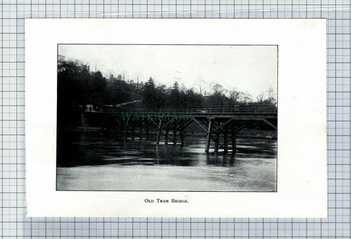C6322) PRESTON Old Tram Bridge  - 1902 Book Print