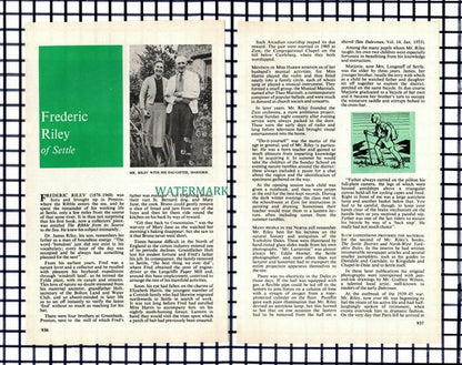 Frederic Riley Settle Yorkshire Preston Dr James Riley  - 1979 Small Article