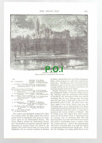 (5416) Glasgow United YMCA  / University / Athenaeum Lord Overtoun  1896 Article
