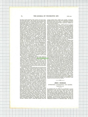 X829) ANGUS CHISHOLM  Master Painter - 1894 Article