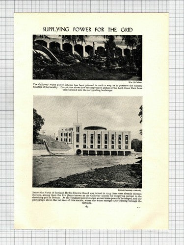 The Galloway Water Power Scheme  Tongland Power Station - c.1940 Cutting