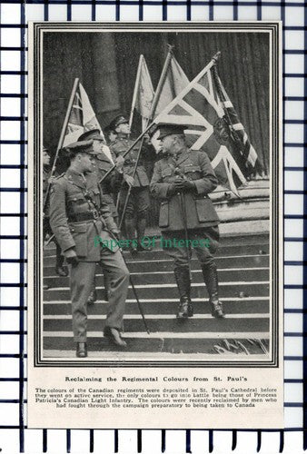 C5828) St Paul's Cathedral Princess Patricia's Canadian Infantry - 1919 Cutting