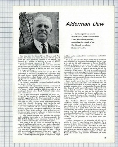 (6369) Alderman Daw Exeter  Northcott Theatre - c.1968 Clip