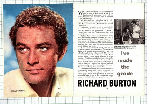 Richard Burton Actor - c.1955 Article