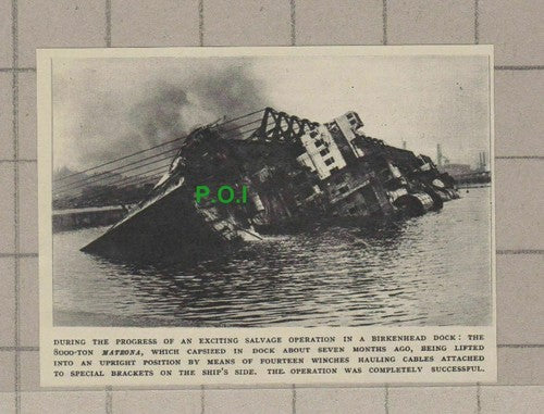 C1908) Birkenhead Dock MATRONA Ship Salvage - 1948 Clip