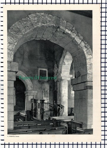 X1461) Worth Sussex / Breamore Hampshire Church - Dble Sided Print