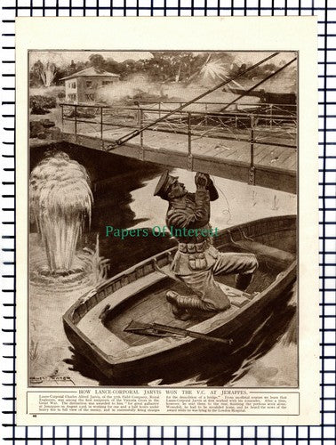 X1180) Lance Corp Charles Alfred Jarvis Jemappes  57th Field c.1918 Book Print