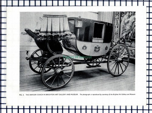 (6763) The Abinger Coach Brighton Art Gallery Museum Sussex - 1955 Cutting
