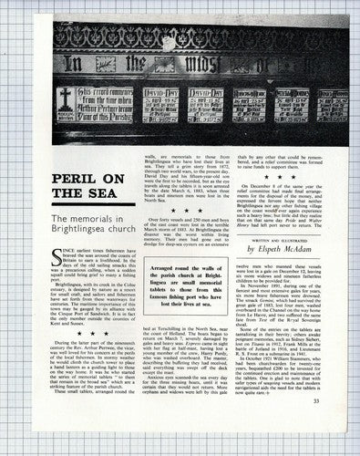 (5304) Brightlingsea Church Memorial Tablets - 1969 Article