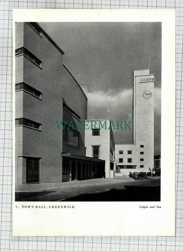 (8671) Dagenham Town Hall / Greenwich Town Hall  - c.1945 Book Print