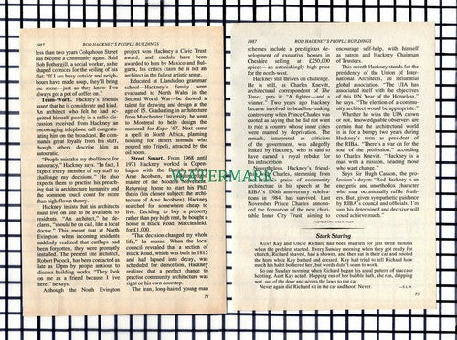 Rod Hackney Architect - 1987 Small Article / Print