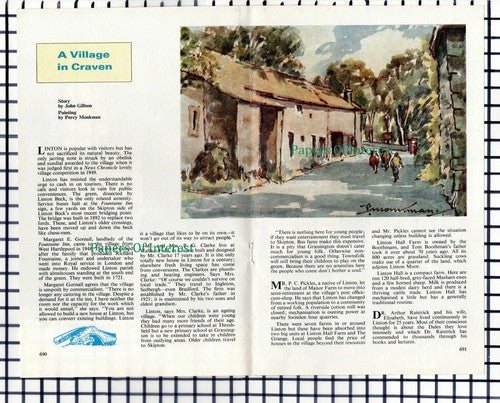 (6984) Linton In Craven Gornall Fountaine Inn Raistrick -  1969 Small Article