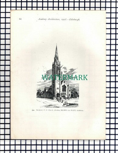 (8143) Beechgrove UF Church Aberdeen / Bank Of Scotland Glasgow  1902 Book Print