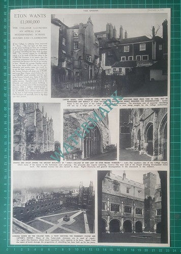 (X658) Eton College Launches Appeal For Modernisation Carter House -   1951 Clip