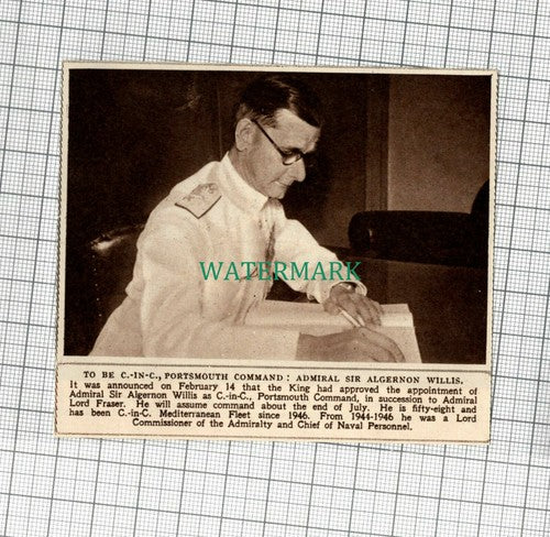 C2192) Admiral Sir Algernon Willis Portsmouth Command -1948 Clip