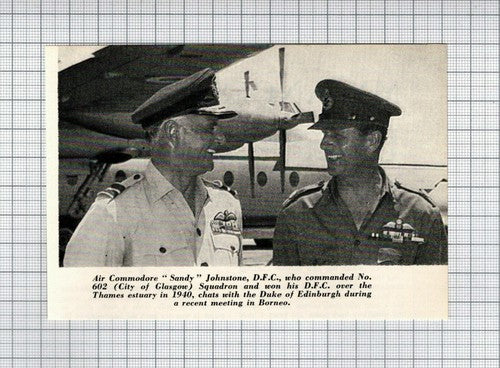 Air Commander Sandy Johnstone No 602 Squadron Glasgow - 1965 Small News Cutting