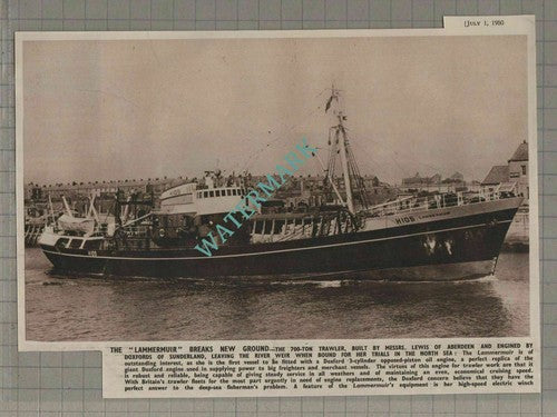 The LAMMERMUIR Ship Trawler Trials Doxford Engine Lewis Aberdeen - 1950 Clipping