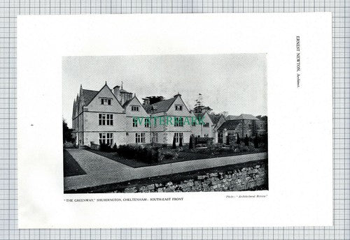 The GREENWAY Shurdington Cheltenham Ernest Newton - 1911 Article / Print