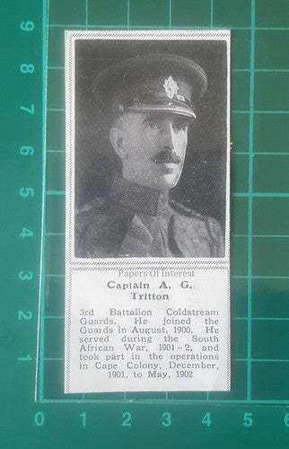 C4871) Cpt A G Tritton 3rd Bn Coldstream Guards World War One - 1915 Clip SMALL