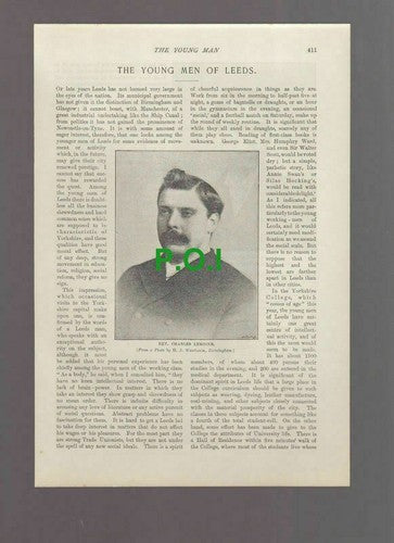(5826) Leeds Men Yorkshire College Rev Lemoine  Francis Wrigley -  1896 Article