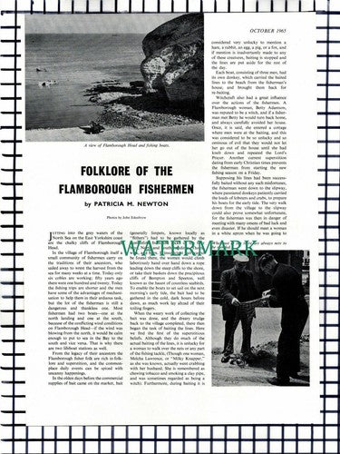 (8032) Folklore Of The Flamborough Fishermen l - 1965 2-Part Article