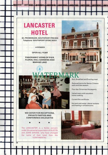 C6963) Hotel Liege Southport Lymath / Lancaster Hotel Austin Davies -1979 Advert