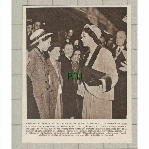(C283) Princess Elizabeth Victoria Station Switzerland Holiday Lucerne 1949 Clip