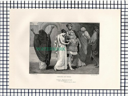X1639) Coriolanus & Virgilia - c.1880 Shakespeare  Print