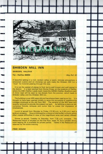 C6823) Shibden Mill Inn Halifax / Ship Inn  Shepley Bridge Terry Newton  Cutting