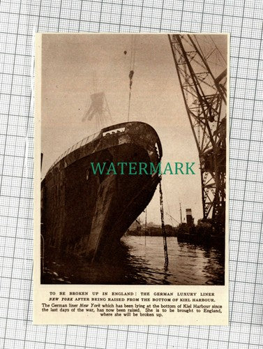 C2315) German Luxury Liner NEW YORK Kiel Harbour - 1948 Clip