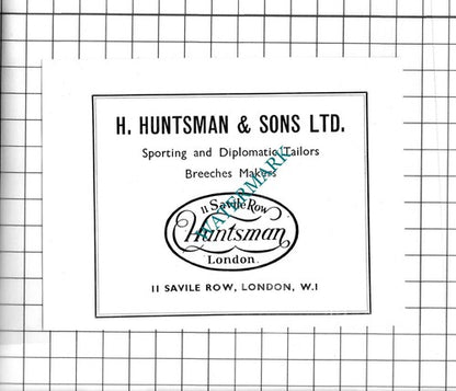 W G T Burne London  / H Huntsman & Sons Ltd - c.1960s Small Advert