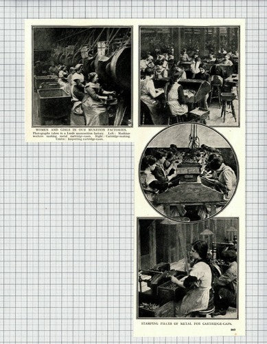 (6524) British Munition Factories Leeds World War One - c.1918 Cutting