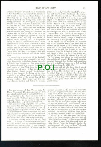 (5715) Harold Frederic Novelist & Journalist William Clarke  - 1896 Article