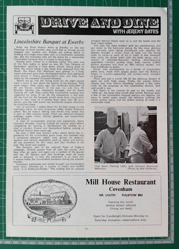 Finch Hatton Arms Ewerby Gavin Flemning Raymond Wilkinson - 1977 Clipping/ Print